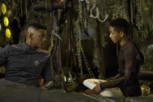 Will Smith, left, and Jaden Smith star in Columbia Pictures' After Earth. PHOTO BY: Frank Masi, SMPSP COPYRIGHT: 2013 CTMG. All Rights Reserved.