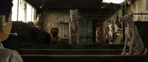 (From L-R): Edward Norton as Rex, Bob Balaban as King, Liev Shreiber as Spots, Bill Murray as Boss, Jeff Goldblum as Duke, and Bryan Cranston as Chief in the film ISLE OF DOGS. Photo Courtesy of Fox Searchlight Pictures. © 2018 Twentieth Century Fox Film Corporation All Rights Reserved.