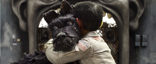 Bryan Cranston as Chief and Koyu Rankin as Atari Kobayashi in the film ISLE OF DOGS. Photo Courtesy of Fox Searchlight Pictures. © 2018 Twentieth Century Fox Film Corporation All Rights Reserved.