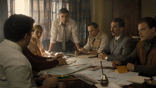 (From L to R) Mélanie Laurent as Hanna Regev, Oscar Isaac as Peter Malkin, Nick Kroll as Rafi Eitan, Michael Aronov as Zvi Aharoni, and Greg Hill as Moshe Tabor in OPERATION FINALE, written by Matthew Orton and directed by Chris Weitz, a Metro Goldwyn Mayer Pictures film. Credit: Metro Goldwyn Mayer Pictures © 2018 Metro-Goldwyn-Mayer Pictures Inc. All Rights Reserved.