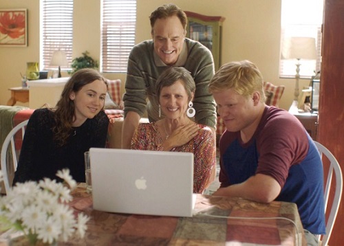 Jesse Plemons, Molly Shannon, Bradley Whitford, and Maude Apatow in Other People. Photo courtesy Vertical Entertainment/Netflix.