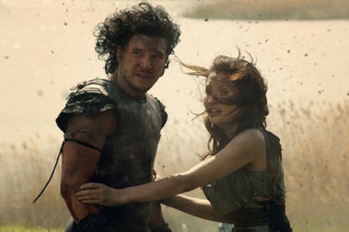 Kit Harington as Milo and Emily Browning as Cassia in Pompeii. 2014 Caitlin Cronenberg / Sony Pictures.