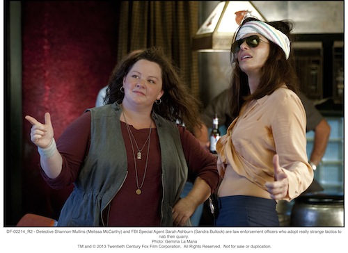 Detective Shannon Mullins (Melissa McCarthy) and FBI Special Agent Sarah Ashburn (Sandra Bullock) are law enforcement officers who adopt really strange tactics to nab their quarry.Photo: Gemma La Mana - TM and 2013 Twentieth Century Fox Film Corporation.  All Rights Reserved.  Not for sale or duplication.
