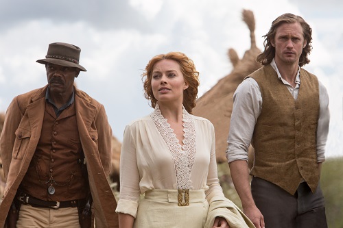 (L-r) SAMUEL L. JACKSON as George Washington Williams, MARGOT ROBBIE as Jane and ALEXANDER SKARSGÅRD as Tarzan in Warner Bros. Pictures' and Village Roadshow Pictures' action adventure 