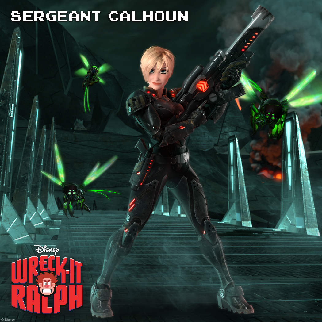 Sergeant Tamora Jean Calhoun: One Mean Space Marine In the sci-fi battle zone of Hero’s Duty, Sergeant Calhoun is more than just a pretty face—she is the tough-as-nails, take-charge leader who fights for humanity’s freedom. When she’s not offering in-game intel, she’s training her troops for the next attack wave. This unrelenting commander is driven by a personal vendetta and will stop at nothing to protect the player and the arcade from a virulent Cy-Bug invasion. 