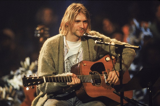 Kurt Cobain during the filming of Nirvana Unplugged - Courtesy of HBO Documentary Films