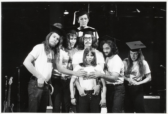 Garry Goodrow, Peter Elbling, Chevy Chase, Chris Guest, John Belushi, Mary-Jennifer Mitchell and Alice Peyton in DRUNK STONED BRILLIANT DEAD: THE STORY OF THE NATIONAL LAMPOON, a Magnolia Pictures release. Photo courtesy of Magnolia Pictures. Photo credit: National Lampoon